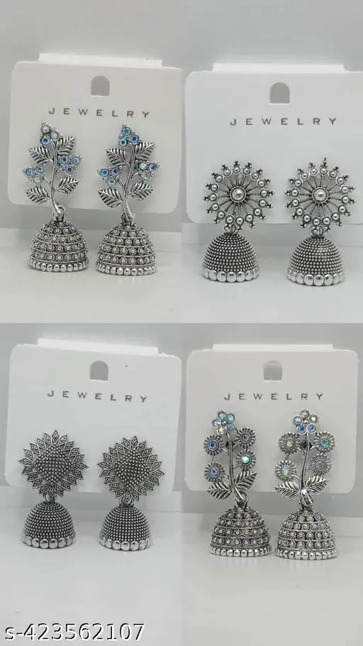 Vintage Crystal Rhinestone Chandbali Earring