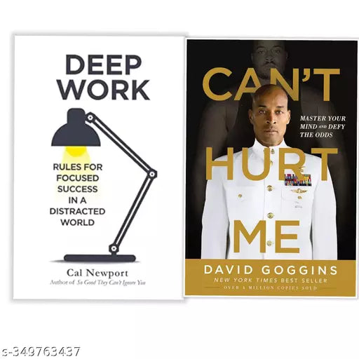 Set of 2 Books - DEEP WORK (Rules for Focused Success in a Distracted World )+ CANT HURT ME ( Master Your Mind and Defy the Odds)- Paperback