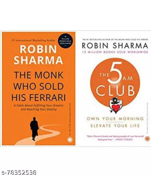COMBO OF 2 Books  The 5 AM Club: Own Your Morning  Elevate Your Life+The Monk Who Sold His Ferrari (Paperback  Robin Sharma)