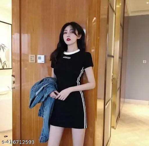 AMAZING U NEACK BLACK DRESS