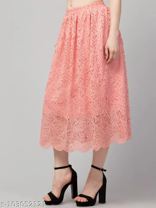 Elegant Solid Lace Mesh Skirt/ The skirt is great to match with tank tops  shirt  high heels for all seasons.