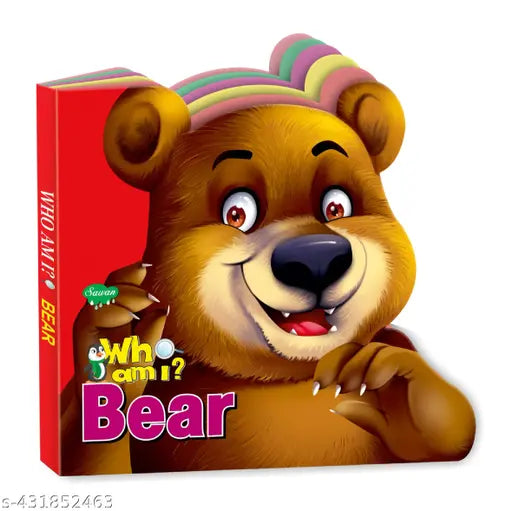 Bear 'Who Am I' Die-Cut Shape Board-Book : Learning book for kids  Die cut board book for kids  Board book for kids.