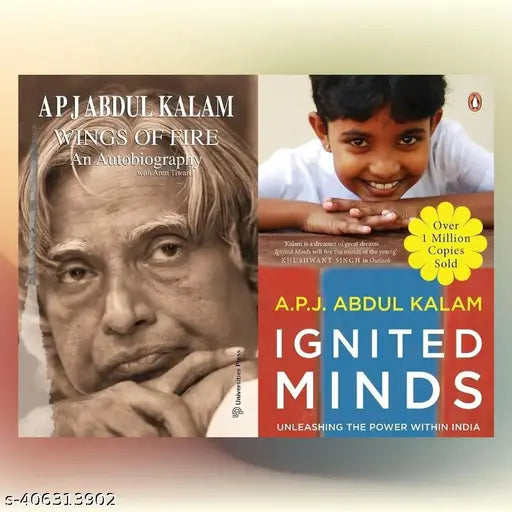 A P J Abdul Kalam Wings of Fire : An Autobiography ~A P J Abdul Kalam Ignited Minds (Combo) Set of 2 Books