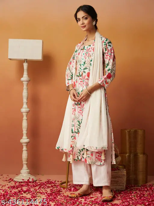 Women's Printed Kurta and Pant with Dupatta Set