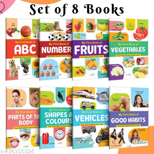 My First Picture Book Collection For Early Learning : Books For Children  Learning Picture Library For Kids  Toddler book  Early learning book With 8 Topics