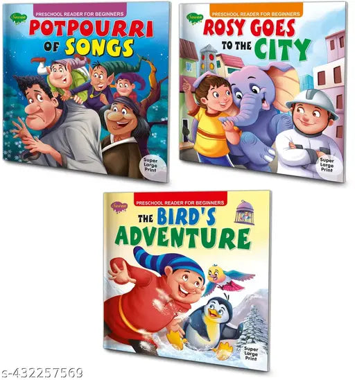 Potpourri of Songs  Rosy Goes to the City and The Bird's Adventure books for kids : Storybooks for earlyreaders  Educational books for children  Learning books for kids - Set of 3 Early Readers Story Books for kids (Paperback).