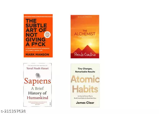 Atomic Habit+ Sapiens+ The Alchemist+ The Subtle Art Of Not Giving A F*Ck (SET OF 4 BOOKS)