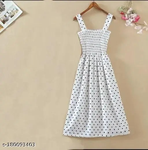 Nature Craft Women Stylish and treandy Elegant Stylish Polka Print Smoking Dress