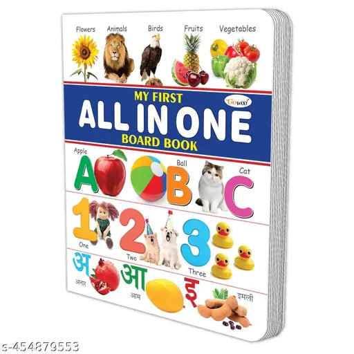 Children's educational Board book collection : MY FIRST ALL IN ONE BOARD BOOK (English-Hindi) Learning book for preschoolers  Educational picture books for toddlers