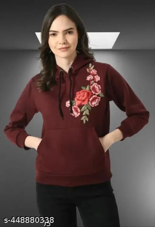 TM Flower Print Maroon Hoodie