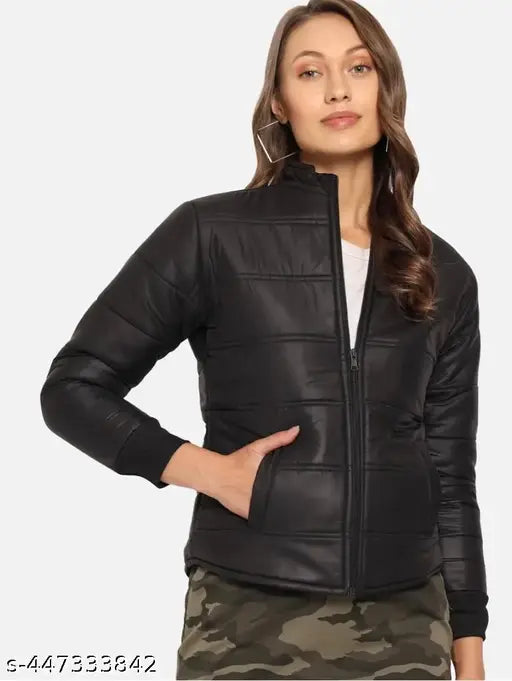 Women Solid Puffer Jacket