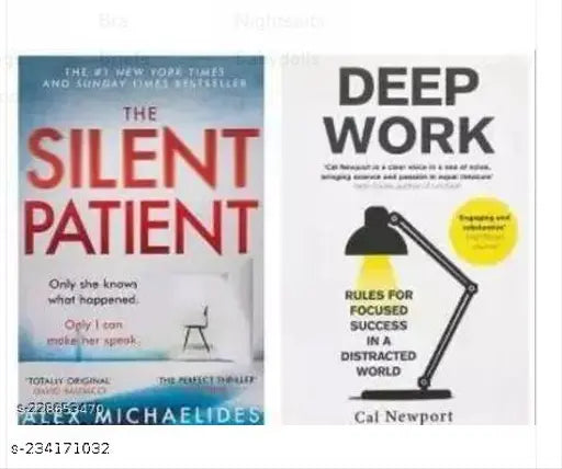 The Silent Patient + Deep Work Of 2 Books (Peperback  Alex Michaelides)