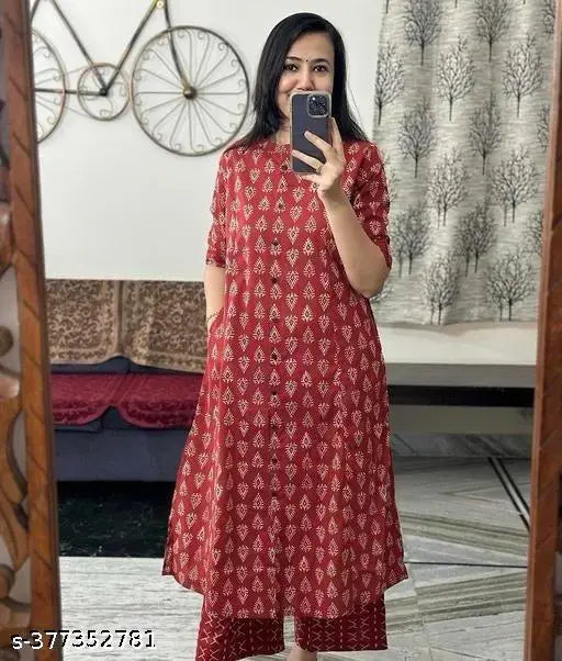 mehroon  kurti plazo