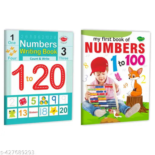 My First Book of Numbers 1 to 100 and 1 to 20 book : Maths learning book  Educational learning book  Number Practice books for kids - Set of 2 Learning Books.