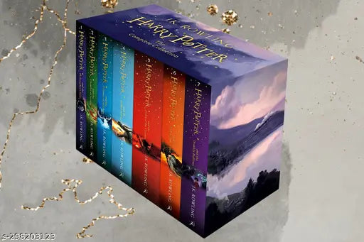 HARRY POTTER BOOK/NOVEL COMPLETE SET. SEVEN BOOKS IN ONE BOX. THRILL MYSTERY NOVELS. Get your set. Amazing set.
