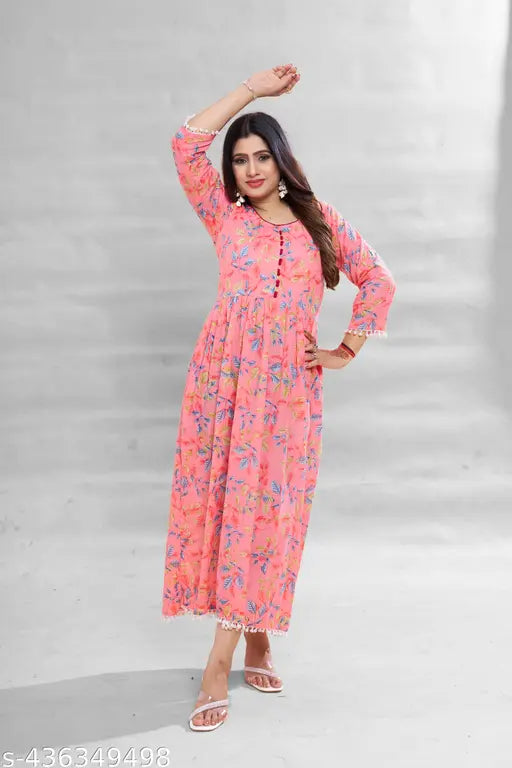 Ashima Designer Pure Cotton Naira Cut Floral Print Best Quality Kurti