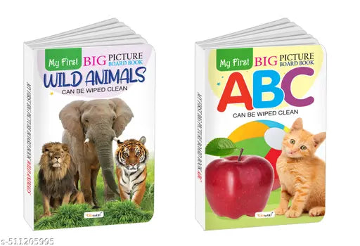 My First Big Picture Board Book ABC AND Wild Animals : Fun educational books for toddlers  Toddler development board books  Kids educational reading books - Pack of 2 board books