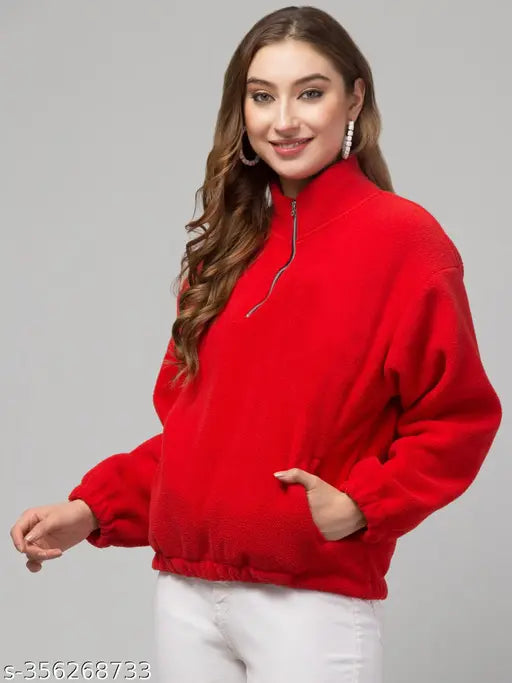 Womens Sweatshirts Half Zip Cropped Casual Pullover Thumb Hole Classic Comfy Spring and Fall