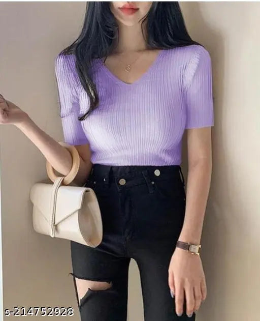 V Neck Half Sleeve Top