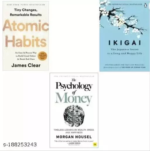 Psychology Of Moneyy + Atomic Habitss + Ikiggai (Paperback  James Clear)  (Paperback  Morgan Housel  James Clear) (3 BOOKS COMBO)