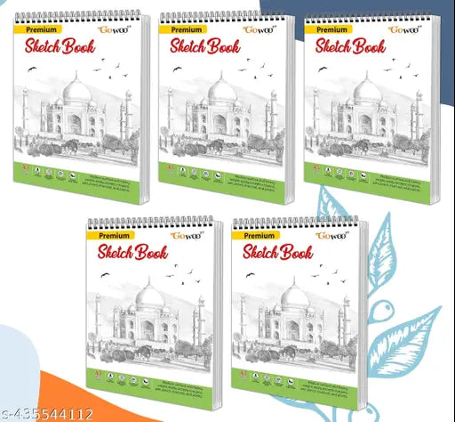 A5 Premium Sketch Book : Set of 5 - Top Spiral Sketch Book for Artists  5.8 x 8.3 inches Sketchpad for Painting  Drawing and Creative Work