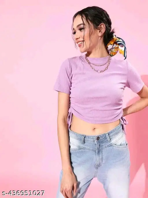 New Side Dori Short Sleeve Fashionable Top For Woman