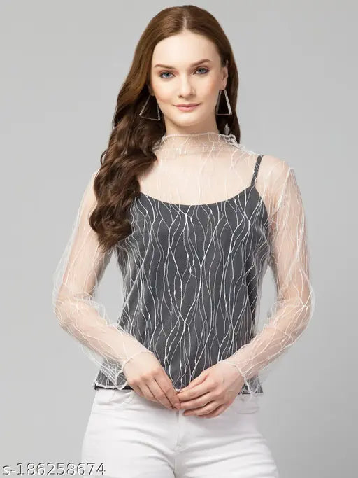 Trendy Stylish Mesh Top