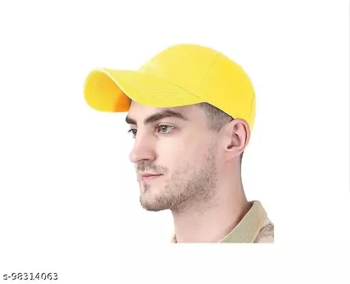 NEW YELLOW PLAIN CAP FOR BOYS AND GIRLS
