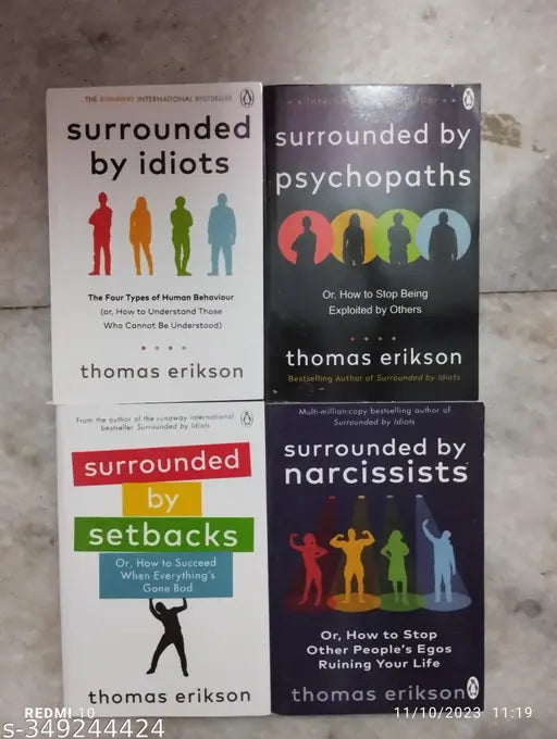 Best Combo Of 4 Books :- Surrounded By Idiots + Surrounded By Psychopaths + Surrounded By Setbacks + Surrounded By Narcissistic (English  Paperback  Thomas Erikson)