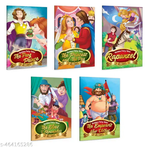 The Elves and the Shoemaker  The Princess and the Pea  Rapunzel  The Emperor's New Clothes and The Frog Prince -Golden Fairy Tales : Bedtime storybooks  Fairy Tale Adventures for Kids -Pack of 5 books