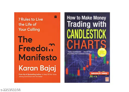 THE  FREEDOM MANIFESTO BY KARAN  + HOW TO MAKE MONEY TRADING WITH CANDLESTICK  CHARTS BY BALKRISHNA M. SADEKAR
