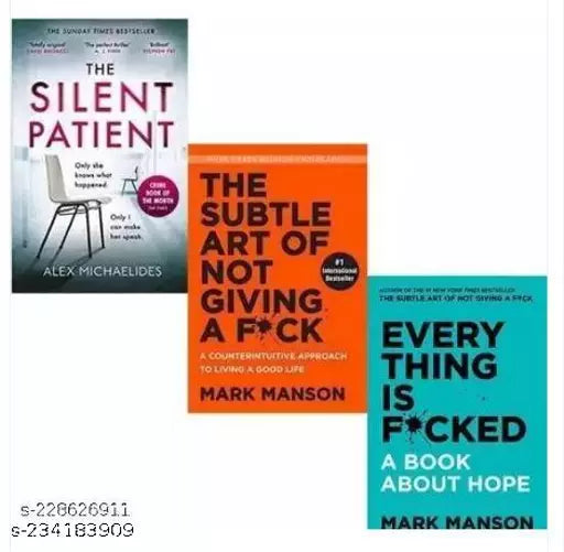 3 Books best combo the silent patient+everything is f*ucked + the subtle art of not giving a f*uck (paperback)