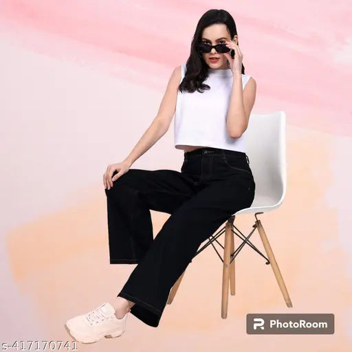 Woman Boot Leg Straight Jeans