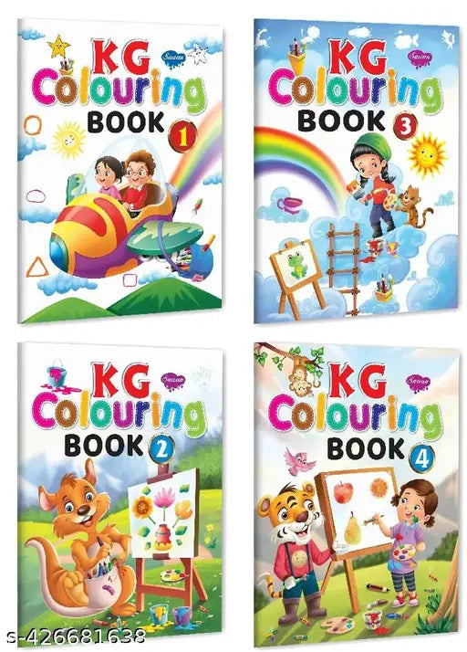 KG Colouring Book – 1  2  3 and 4 Books for kids : Colouring books for kids  colouring book  Children's colouring Books - Combo of 4 colouring books.