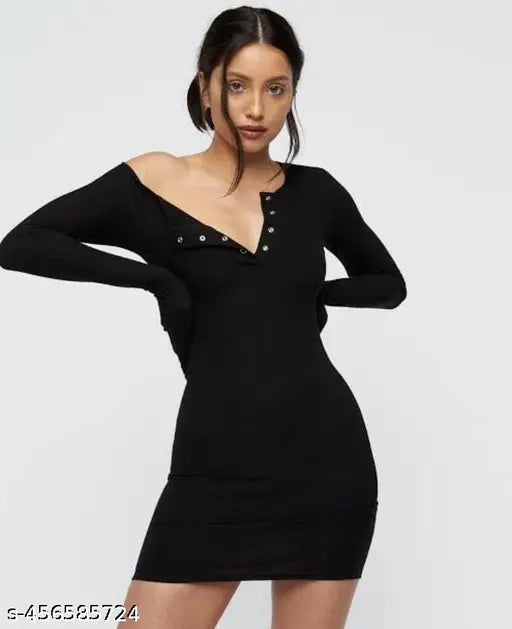 TRENDY AND SEXY TICH BOTTON BODYCON DRESS FOR GIRLS AND WOMENS