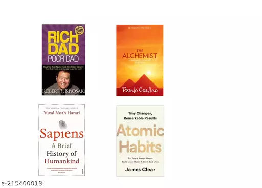 Atomic Habit+ Sapiens+ The Alchemist+ Rich Dad Poor Dad (SET OF 4 BOOKS)