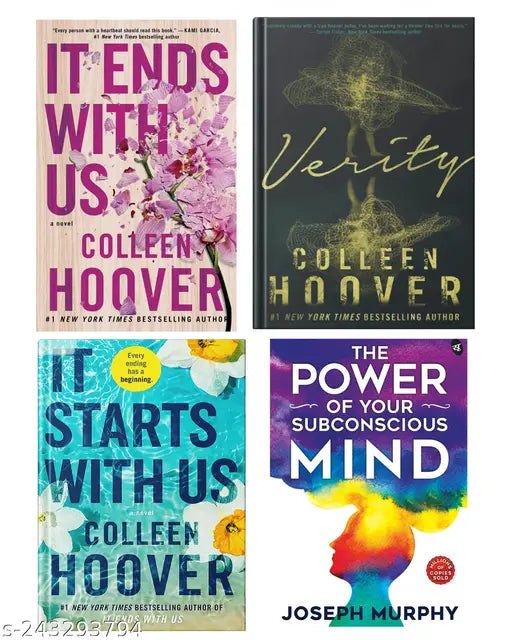 IT END WITH US BY COLLEEN HOOVER  + IT STARTS WITH US BY COLLEEN HOOVER  + VERITY BY COLLEEN HOOVER + THE POWER OF SUBCONSCIOUS MIND BY  JOSEPH MURPHY