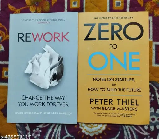 Best Combo Of 2 Book :-  Rework + Zero To One  (Business Starup Book) (English  Paperback  Jason Fried & David Heinemeier Hansson  Peter Thiel)
