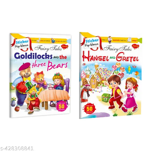 Goldilocks and the Three Bears and Hansel and Gretel sticker activity books : Sticker activity book  Fairy tale book  Children's fairy tale sticker book - Combo of 2 sticker activity books.