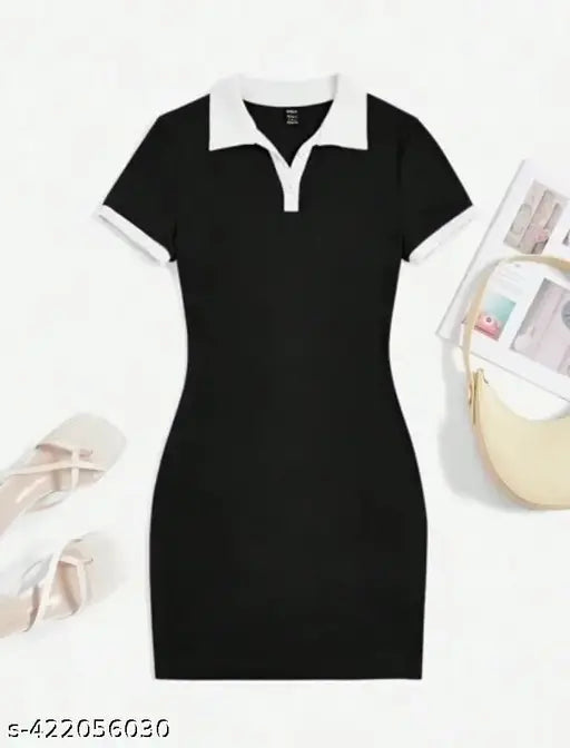short dress black collar