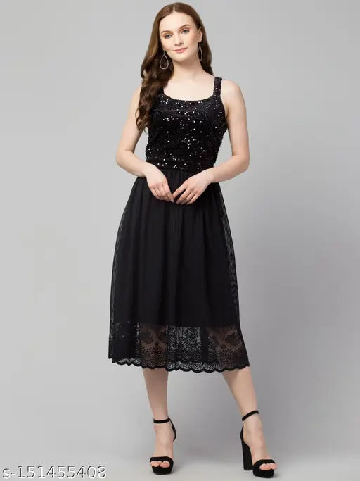 Trendy Sequinned Mesh Dress/ Sequin Tassel Mesh Perspective Party dress