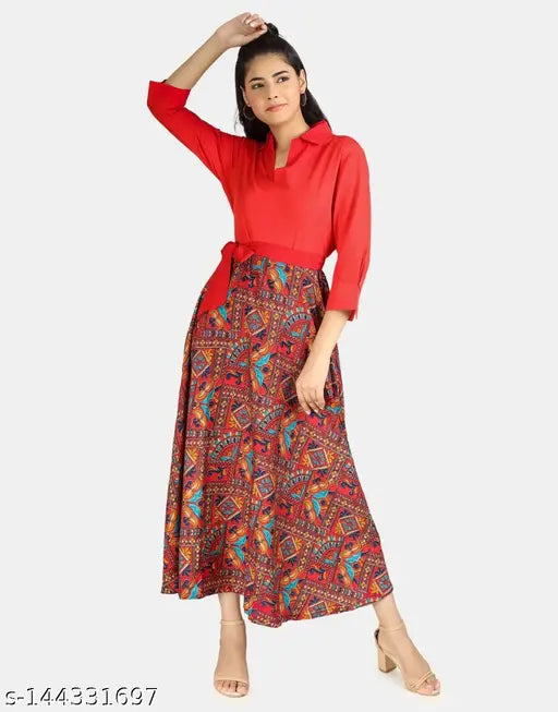 Nature craft Applique printed pink shirt dress for women