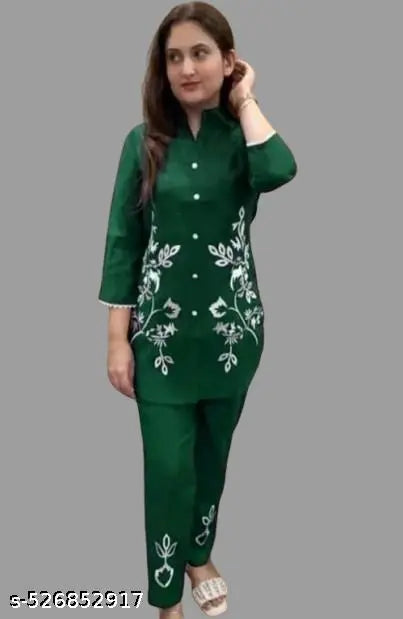 Women printed rayon co-rd set shirt and payjama