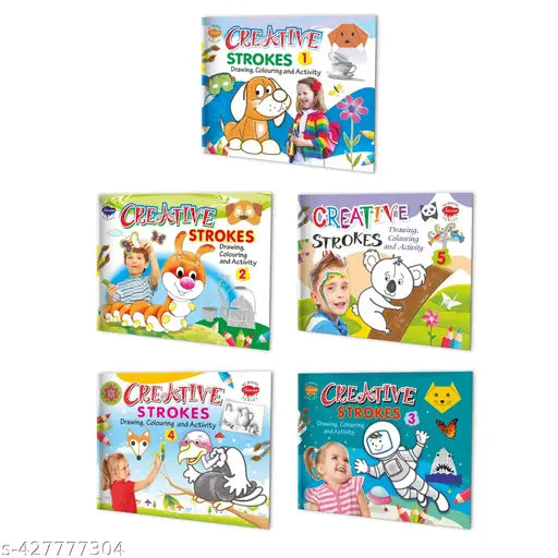 Creative Strokes — 1  2  3  4 and 5 (Drawing  Colouring & Activity) book for kids: Colouring Book for Kids  Kids Drawing Book  Children colouring activity book - Set of 5 book for kids.