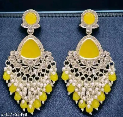 Jhumka Earrings for Women - Pearl and Stone Silver Plated Jhumka 