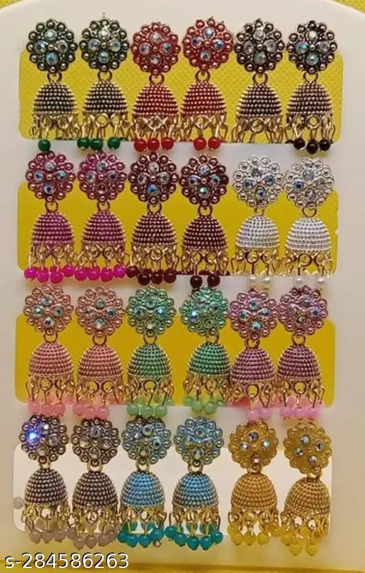 women's Earring Combo -12   jhumka earring's -