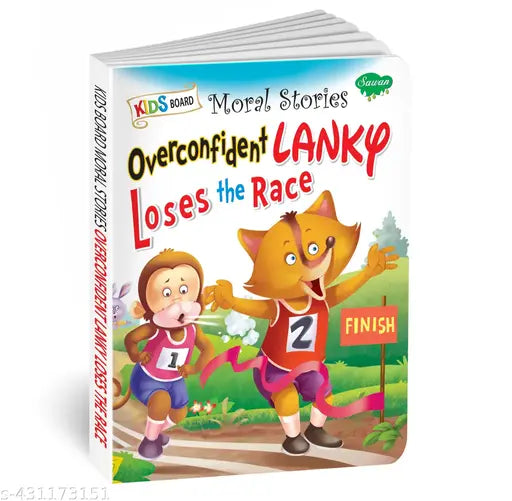 Overconfident Lanky Loses the Race board book for kids : Learning book for kids  Board book for kids  Educational book for kids (Hardcover).