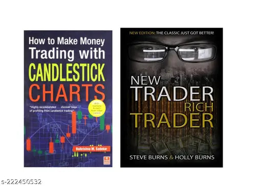 NEW TRADER RICH TRADER BY STEVE BURNS + HOW TO MAKE MONEY TRADING WITH CANDLESTICK  CHARTS BY BALKRISHNA M. SADEKAR
