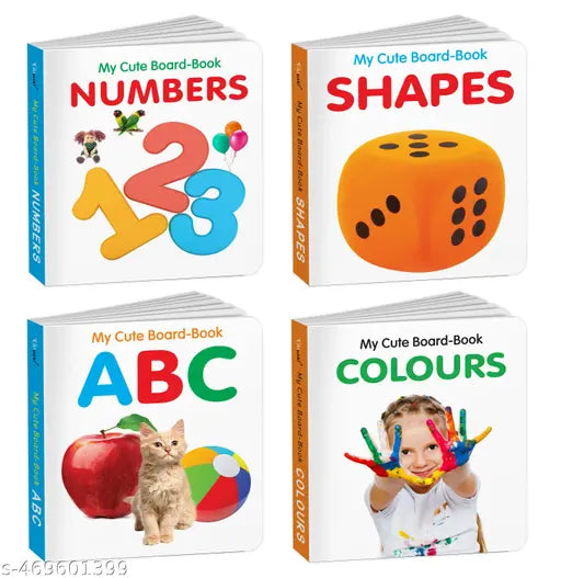 My Cute Board Book ABC  Colours  Shapes and Numbers : Picture board book for toddlers  Pocket books for children  Preschool Cute board Books for kids - Pack of 4 Books for kids