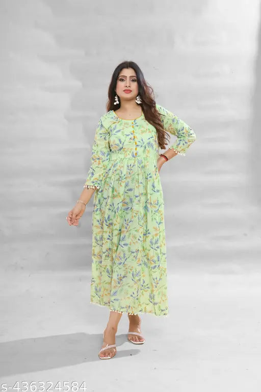 Ashima Designer Pure Cotton Naira Cut Floral Print Best Quality Kurti
